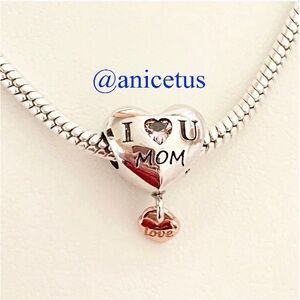 NWOT S925 Mom Love Heart Dangle Charm